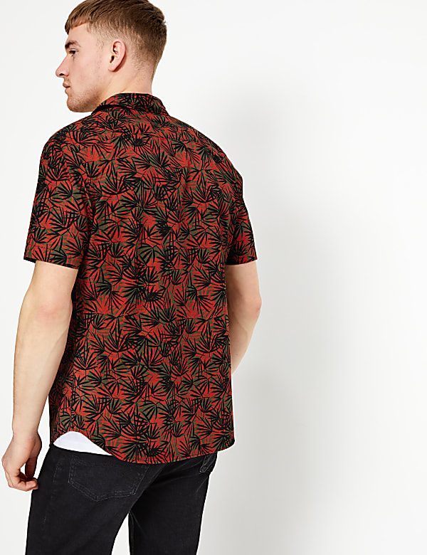 Pure Cotton Palm Print Shirt
