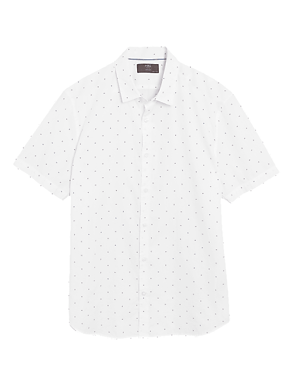 Pure Cotton Geometric Dot Print Shirt