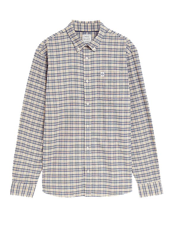 Pure Cotton Gingham Check Oxford Shirt