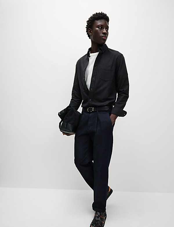 חולצת האוקספורד האולטימטיבית מכותנה טהורה בגזרה צרה - IL