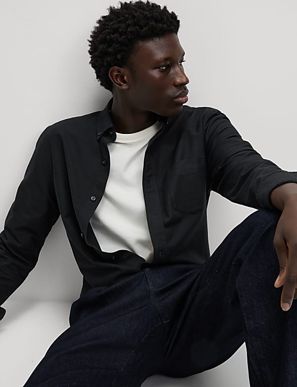 חולצת האוקספורד האולטימטיבית מכותנה טהורה בגזרה צרה - IL