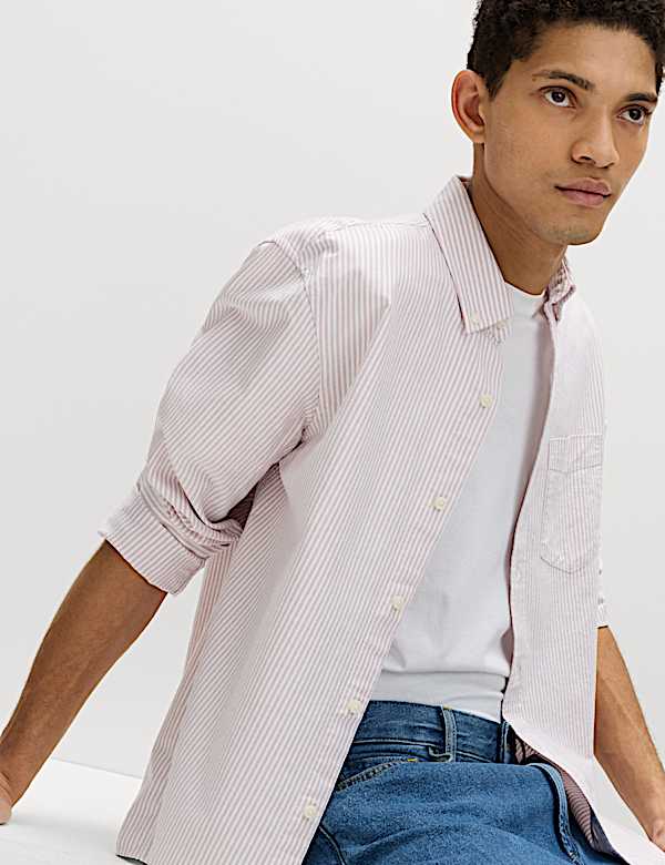 Ultimate Pure Cotton Striped Oxford Shirt