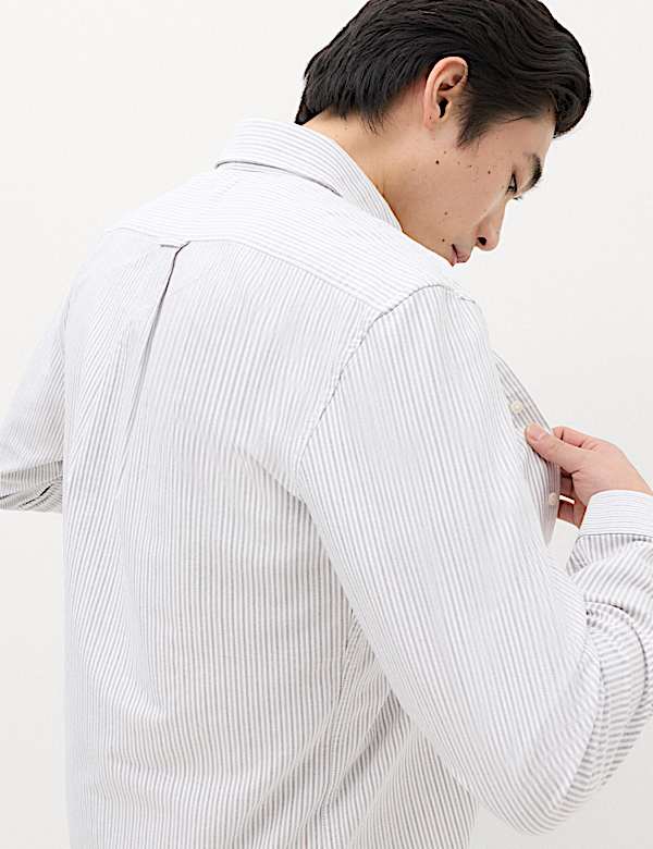 Regular Fit Pure Cotton Striped Shirt