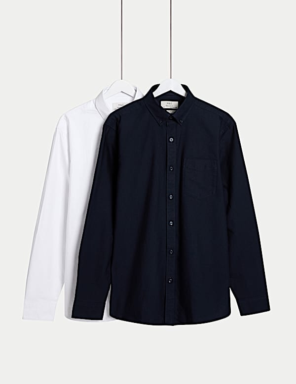 The Ultimate 2pk Regular Fit Pure Cotton Oxford Shirts - CY