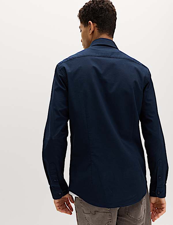 Slim Fit Oxford-shirt van ultiem katoenrijk materiaal - BE