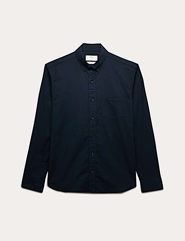 Slim Fit Oxford-shirt van ultiem katoenrijk materiaal - BE