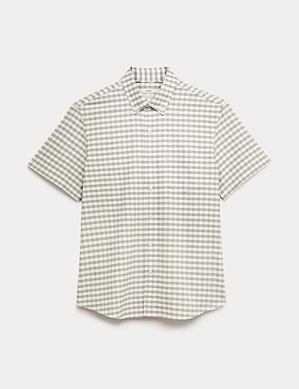 Chemise Oxford Ultimate &agrave; carreaux 100 % coton - CH
