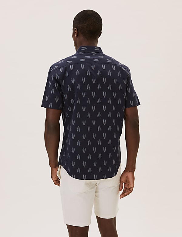 Pure Cotton Ikat Print Shirt