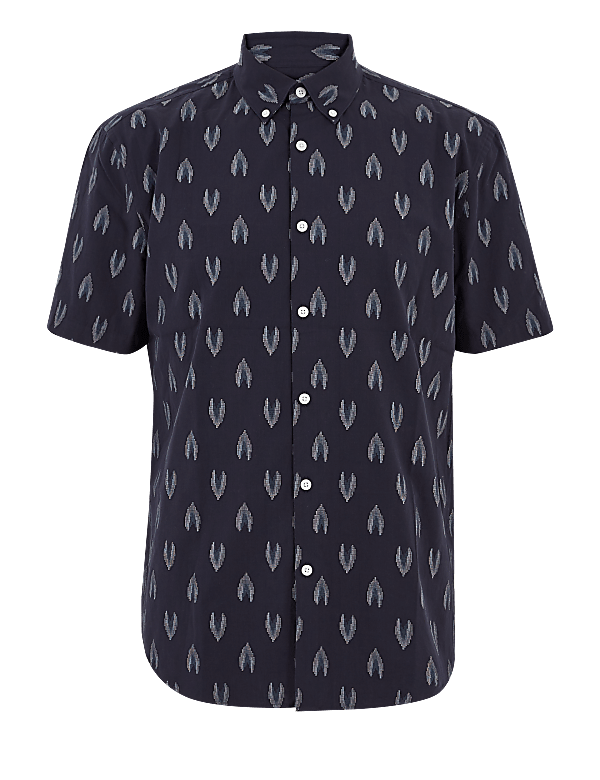 Pure Cotton Ikat Print Shirt