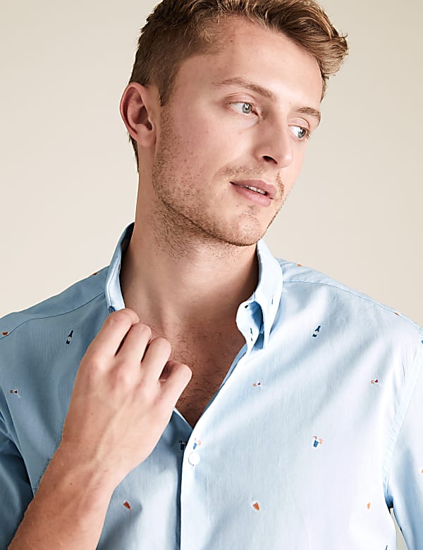 Pure Cotton Cocktail Print Shirt