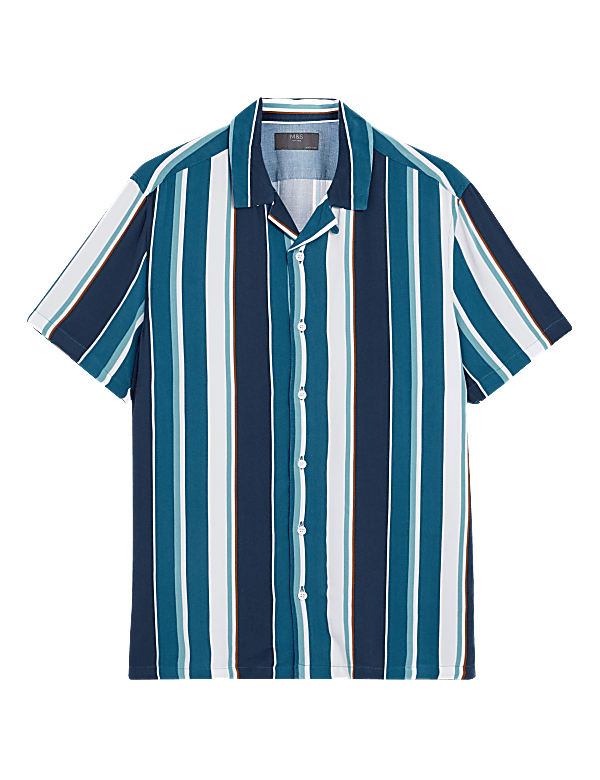 Striped Cuban Collar Shirt