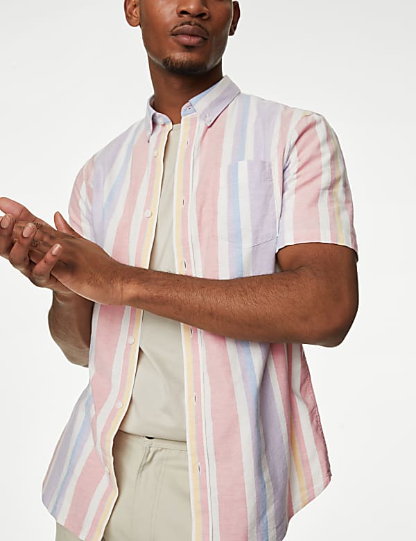 Pure Cotton Striped Oxford Shirt