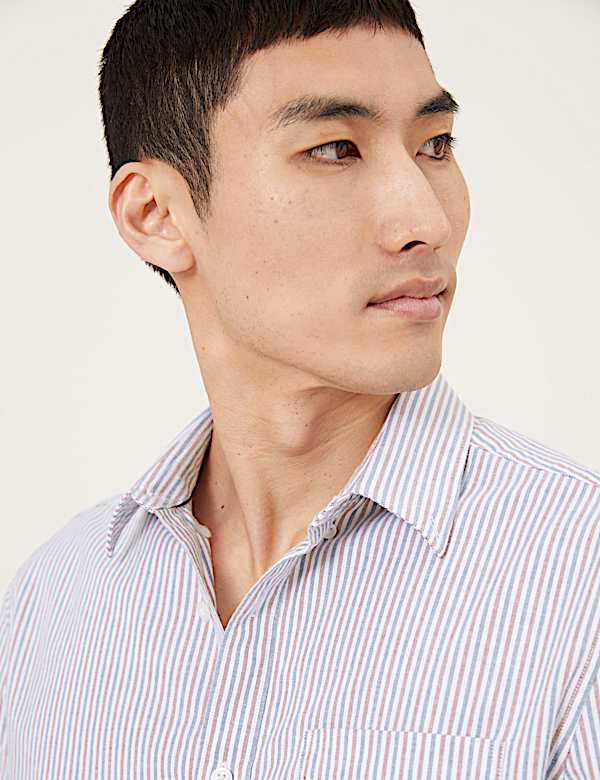 Pure Cotton Striped Oxford Shirt