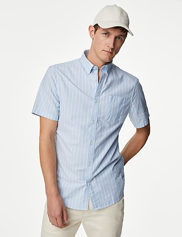 Pure Cotton Striped Oxford Shirt - CY