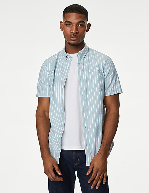 Pure Cotton Striped Oxford Shirt