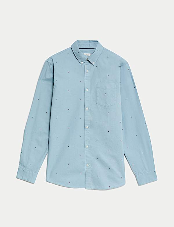 Easy Iron Pure Cotton Oxford Shirt - ID