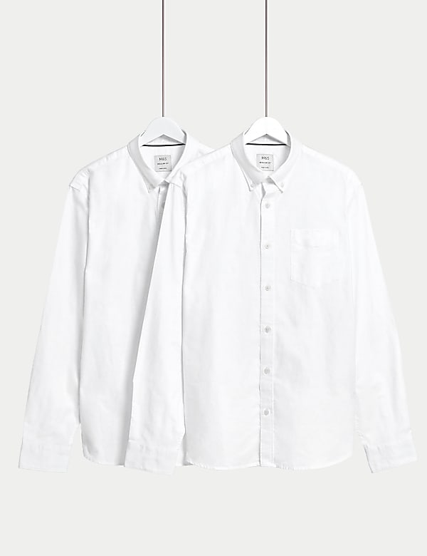 Lot de 2&nbsp;chemises Oxford 100&nbsp;% coton, repassage facile - BE