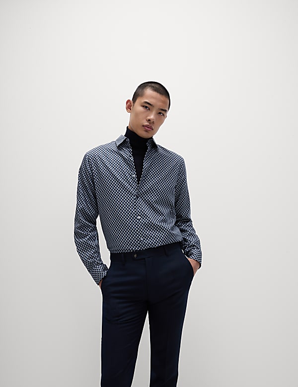 Cotton Blend Print Shirt