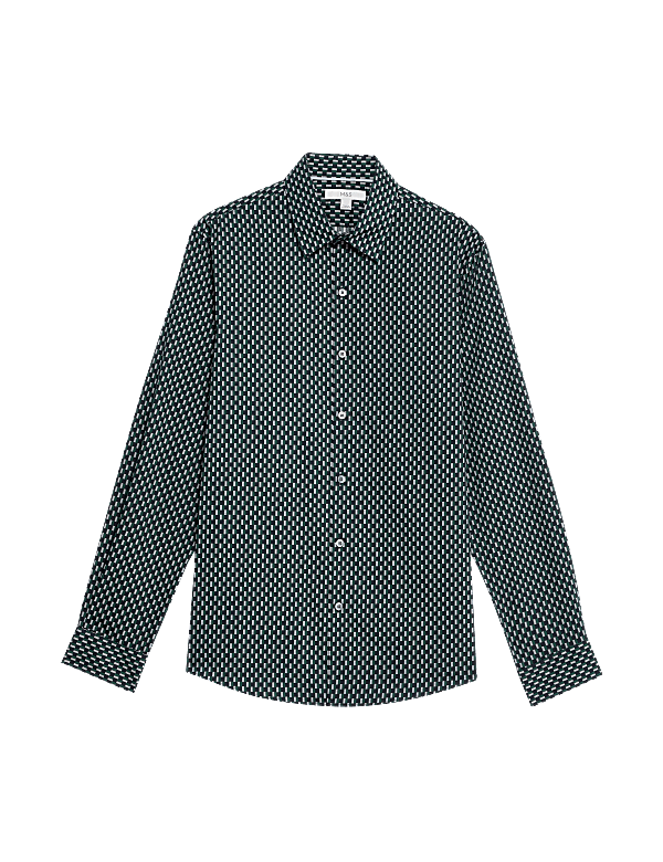 Cotton Blend Print Shirt