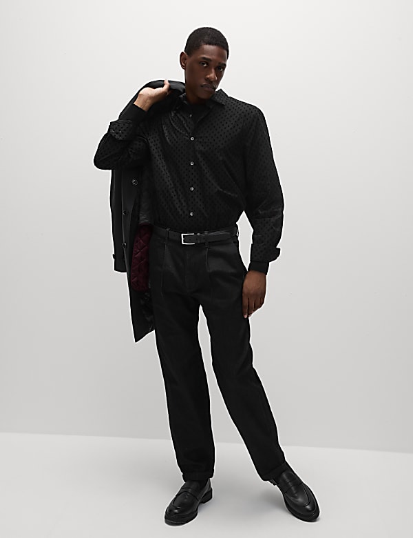 Pure Cotton Flock Textured Shirt