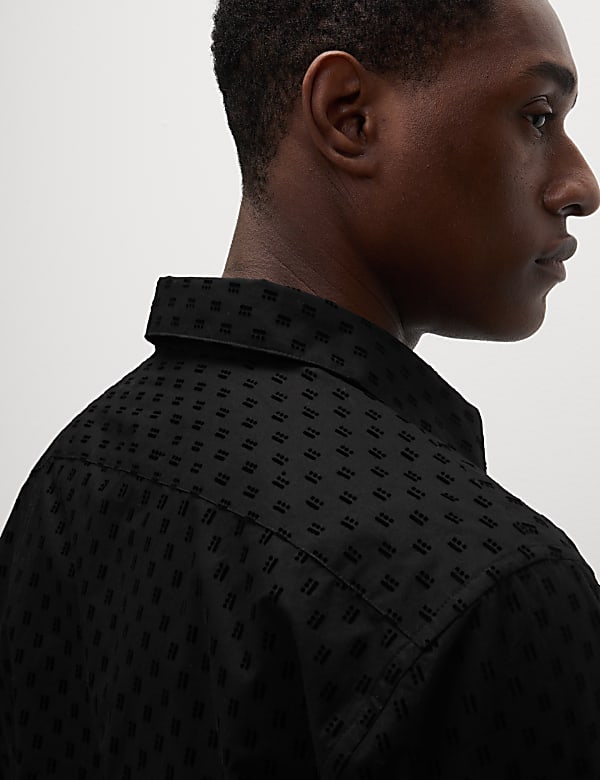 Pure Cotton Flock Textured Shirt