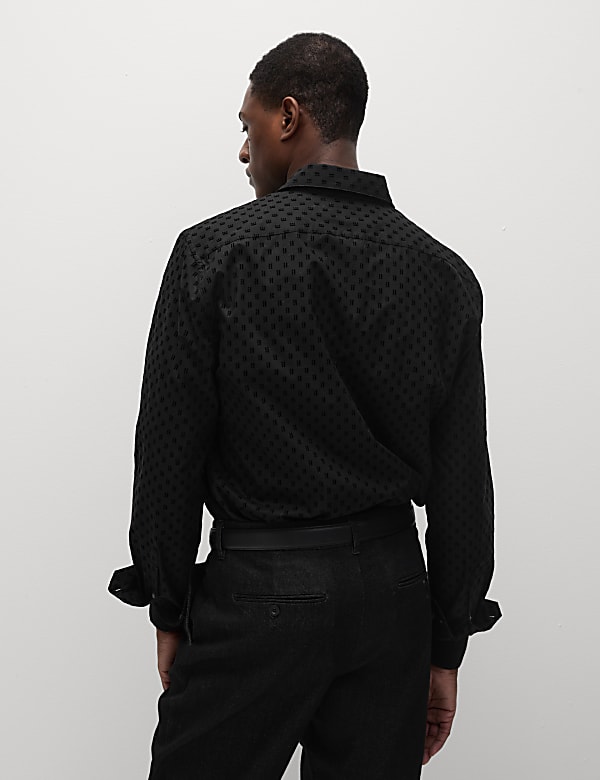 Pure Cotton Flock Textured Shirt