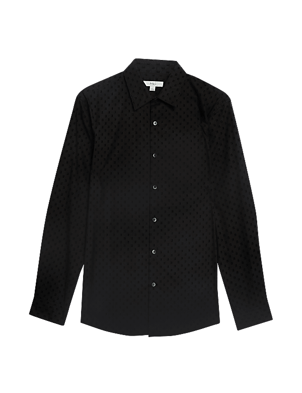 Pure Cotton Flock Textured Shirt