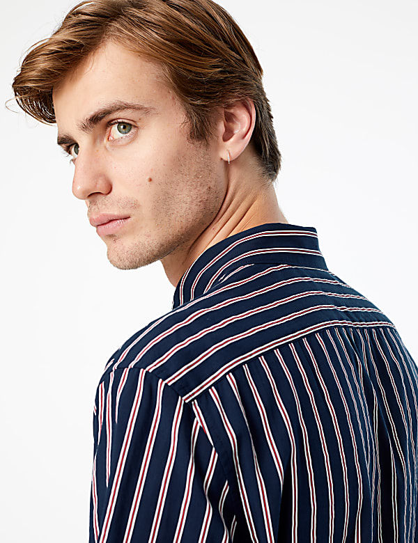 Cotton Rich Striped Shirt