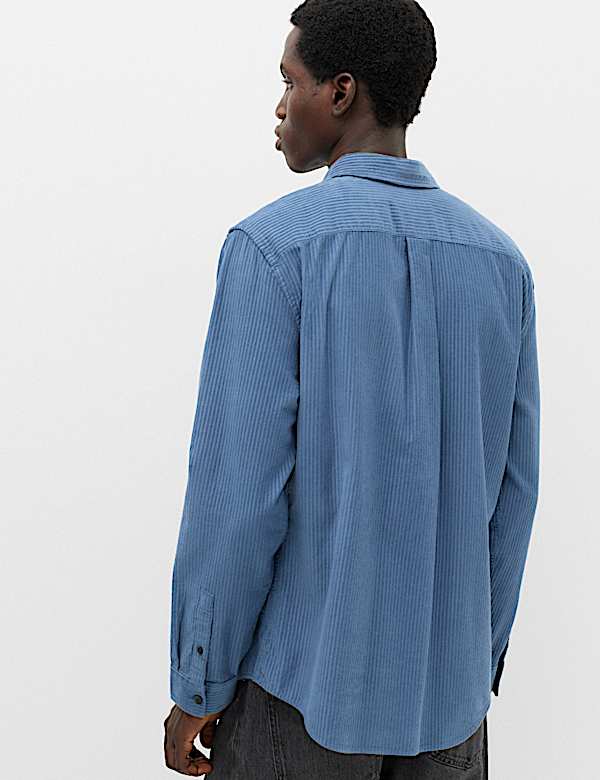 Regular Fit Striped Corduroy Shirt