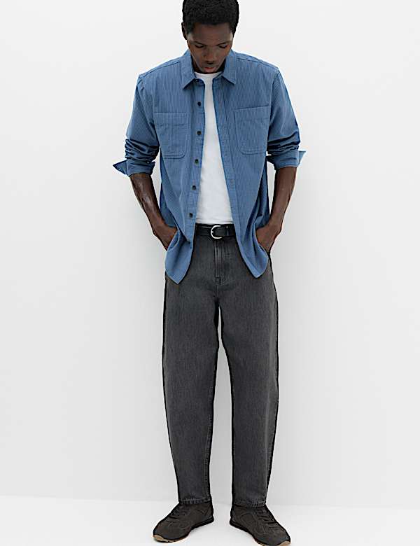 Regular Fit Striped Corduroy Shirt