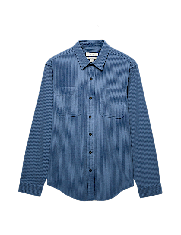 Regular Fit Striped Corduroy Shirt