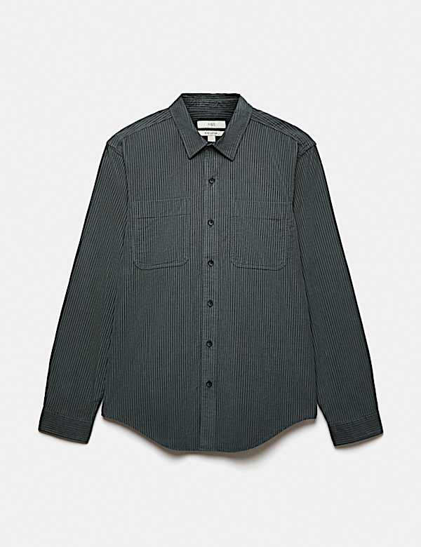 Regular Fit Striped Corduroy Shirt