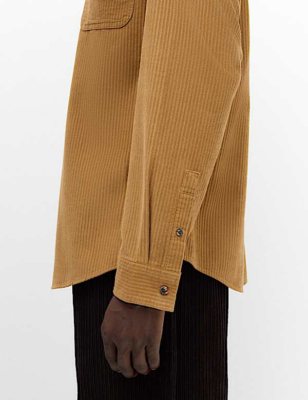 Regular Fit Striped Corduroy Shirt