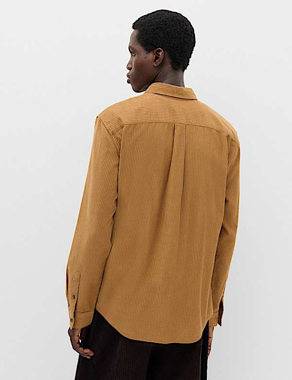 Regular Fit Striped Corduroy Shirt