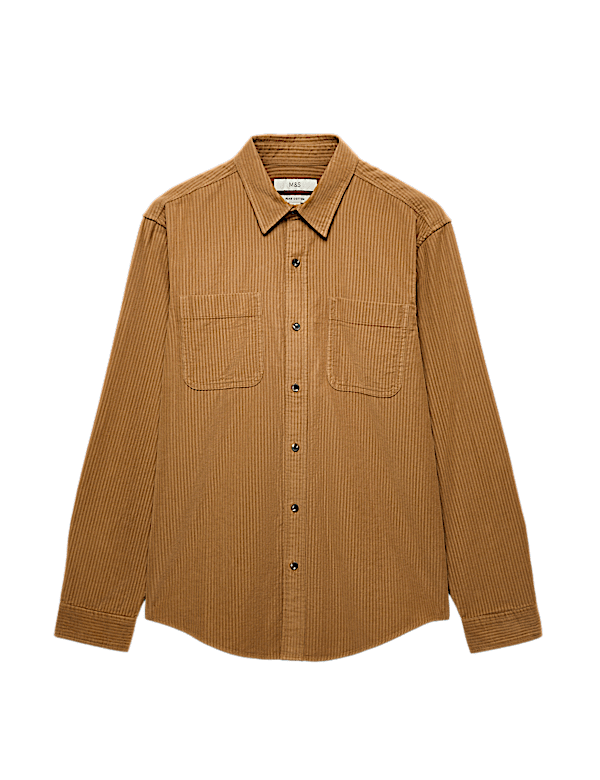Regular Fit Striped Corduroy Shirt
