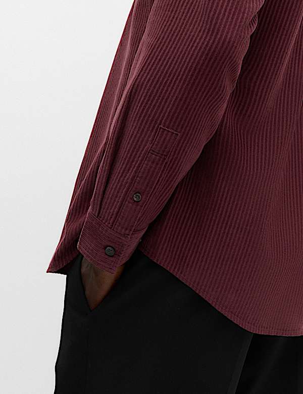 Regular Fit Striped Corduroy Shirt