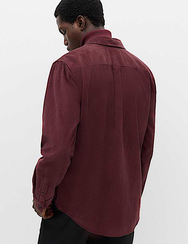 Regular Fit Striped Corduroy Shirt