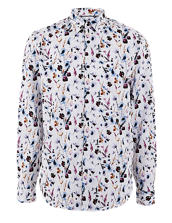 Cotton Watercolour Print Shirt