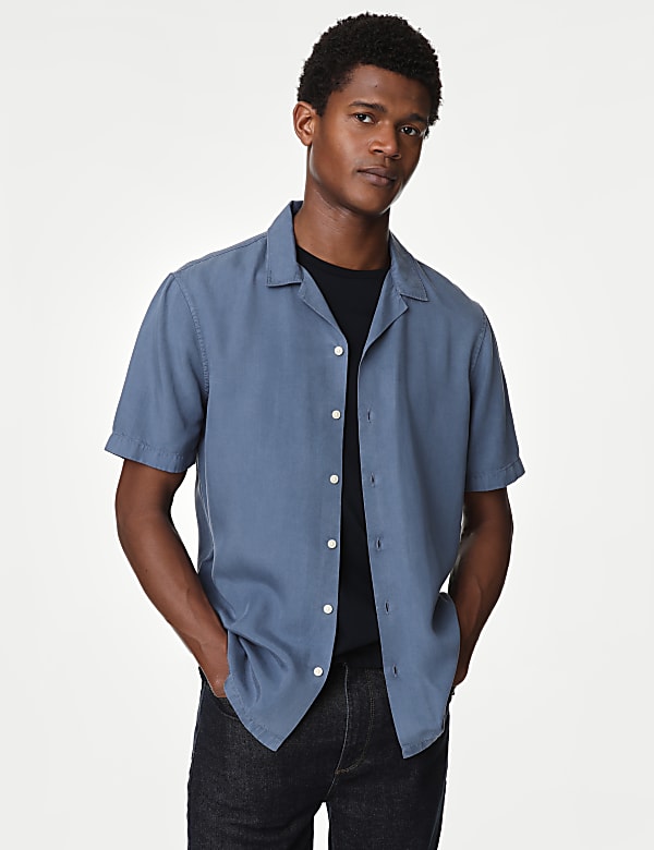 Soft Touch Pure Lyocell Cuban Collar Shirt