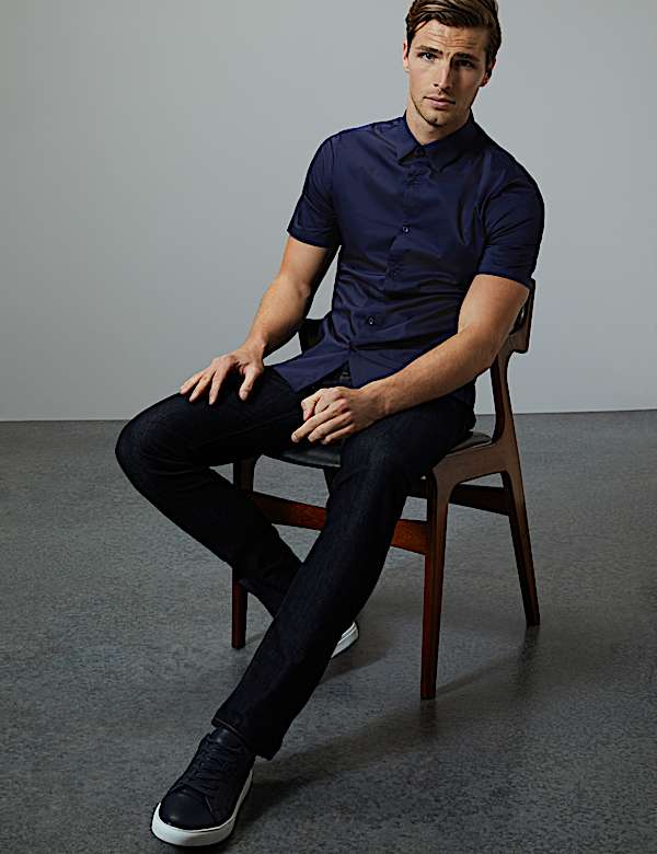 Cotton Rich Shirt with Stretch