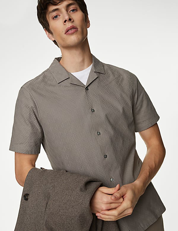 Autograph Textured Pure Cotton Jersey Shirt  - LT