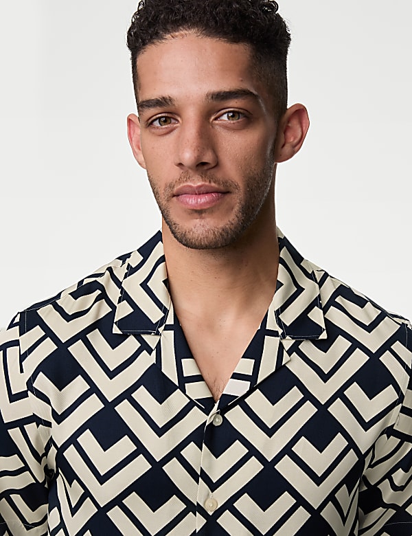 Twill Cuban Collar Shirt