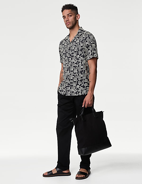 Twill Cuban Collar Shirt