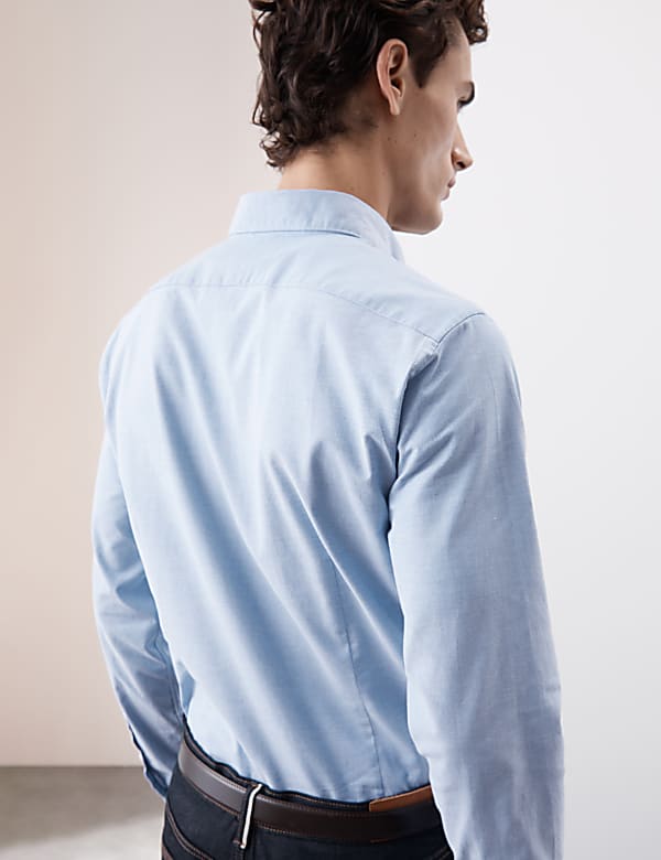Slim Fit Cotton Rich Oxford Shirt - LU