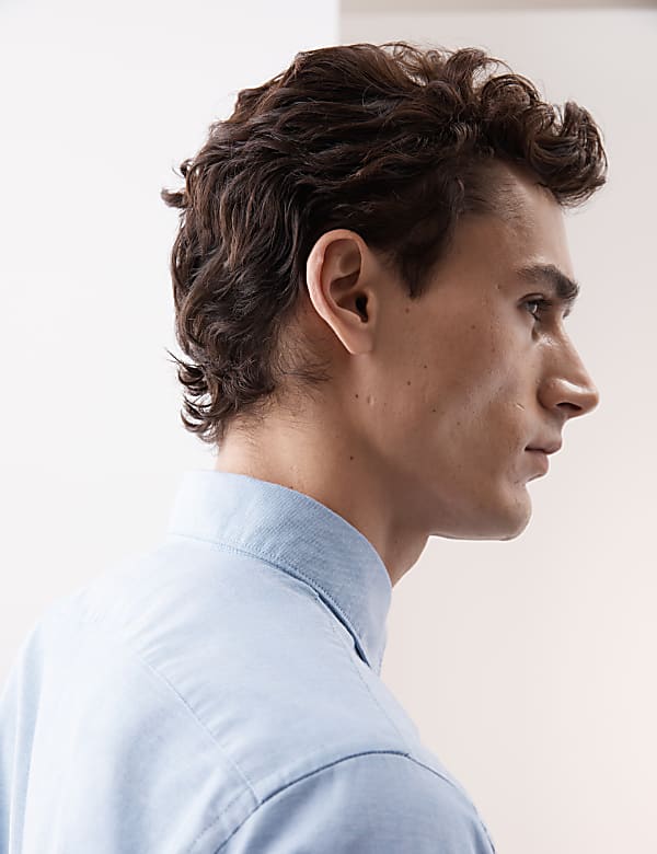 Slim Fit Cotton Rich Oxford Shirt - LU