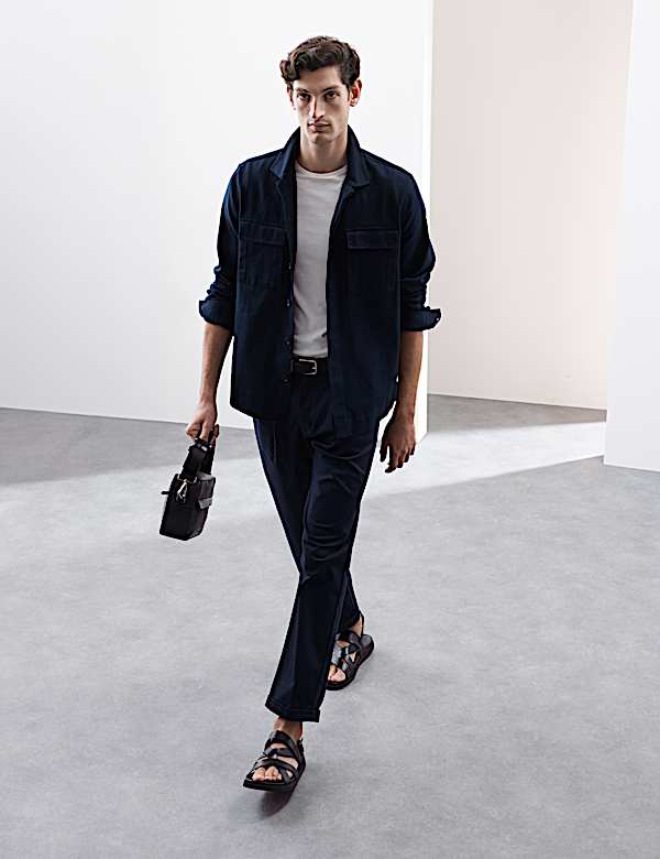 Surchemise en coton m&eacute;lang&eacute; lin - FR