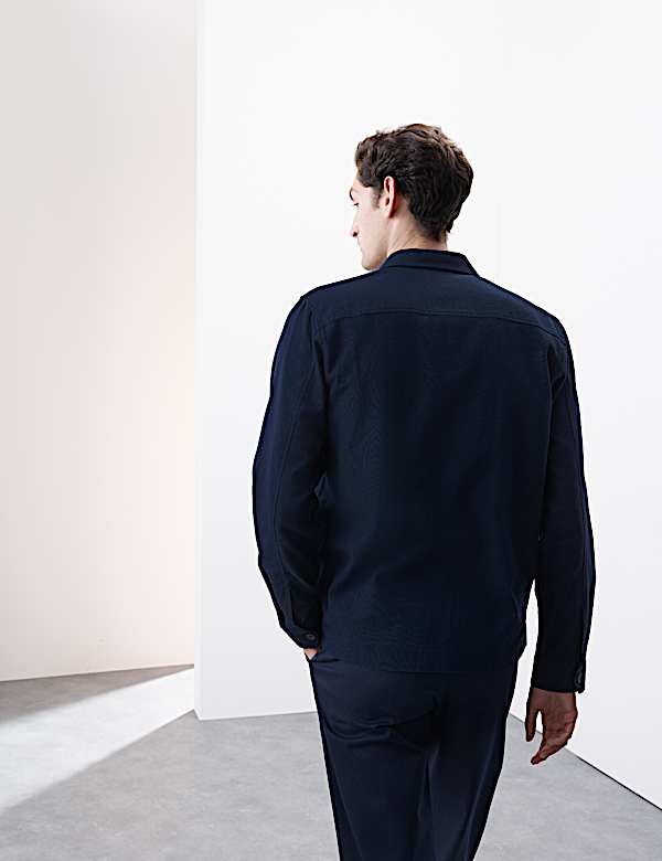 Surchemise en coton m&eacute;lang&eacute; lin - FR