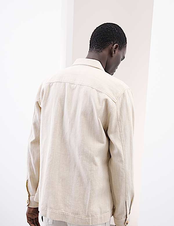 Cotton Linen Blend Overshirt