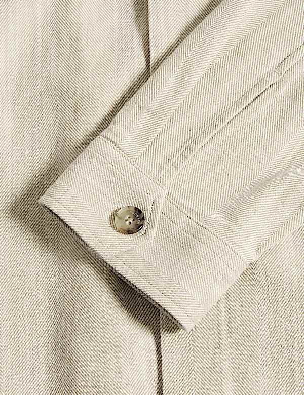 Cotton Linen Blend Overshirt