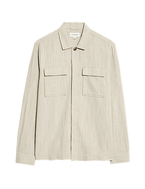 Cotton Linen Blend Overshirt